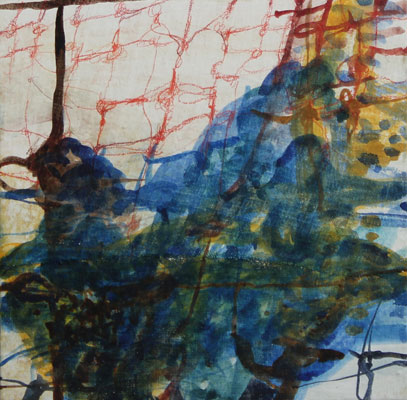 Bateau Bleu N�1, tempera