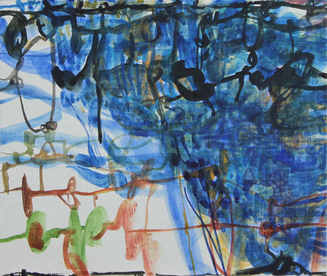 Bateau Bleu N�2, tempera